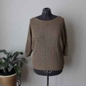 Jones New York Gold Ribbon Knit Sweater Size XL